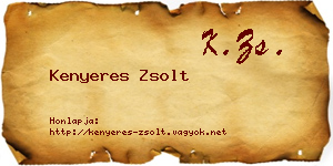 Kenyeres Zsolt névjegykártya