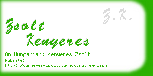 zsolt kenyeres business card